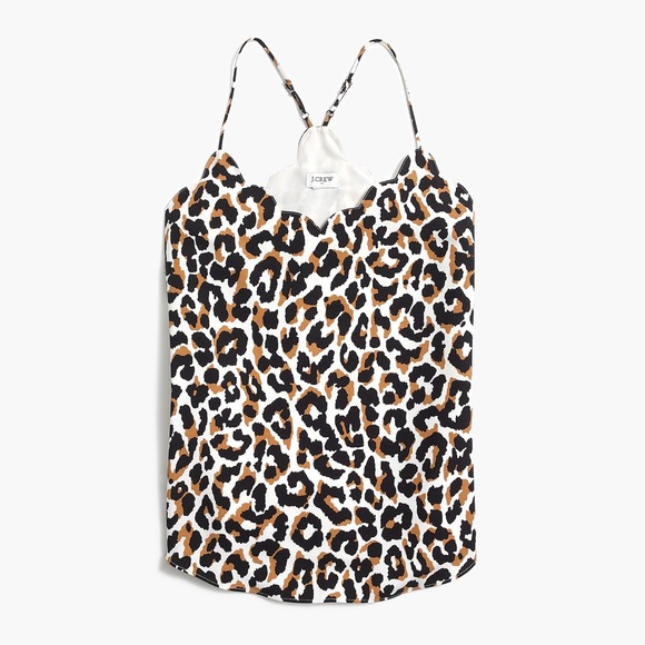 •J. Crew Factory leopard scalloped cami• Size 4 - Picture 9 of 9